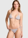 Pink Triangle String Bikini Top In Gray