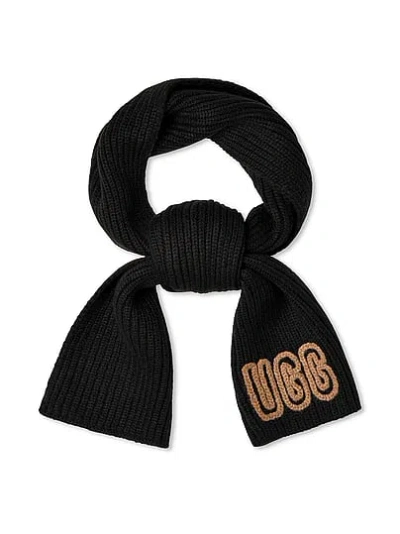 Pink Ugg® Chunky Crafted Rib Scarf In Black