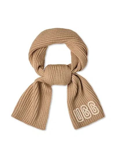 Pink Ugg® Chunky Crafted Rib Scarf In Sand