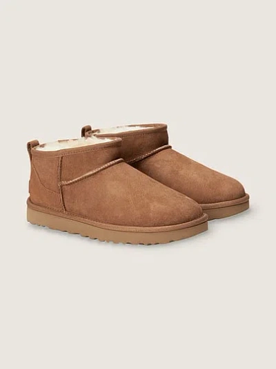 Pink Ugg® Classic Ultra Mini Boots In Brown