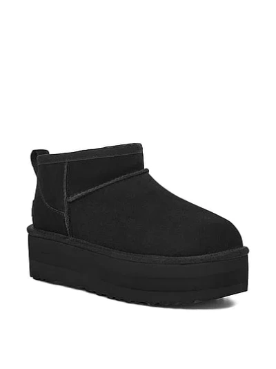 Pink Ugg® Classic Ultra Mini Platform Boots In Black