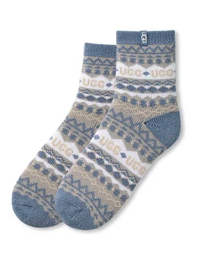 Pink Ugg® Cressida Cozy Quarter Socks In Blue