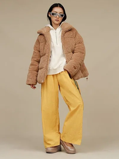 Pink Ugg® Emmalyn Uggfluff Puffer Jacket In Brown