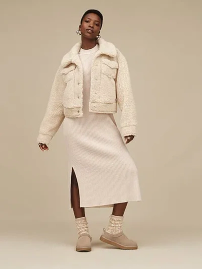 Pink Ugg® Frankie Short Trucker Jacket In Sand