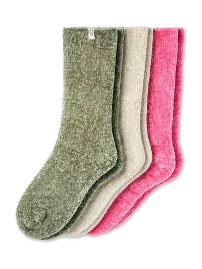 Pink Ugg® Leda Sparkle 3-pack Socks In