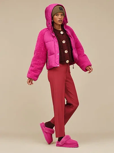 Pink Ugg® Mykah Uggbraid Puffer Jacket In