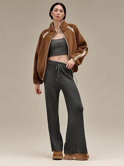 Pink Ugg® Nikia Crochet Uggfluff Jacket In Brown