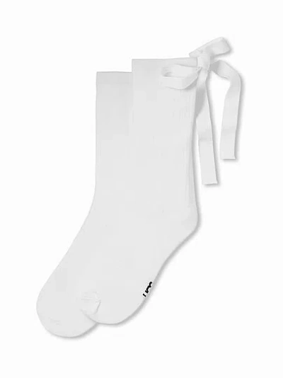 Pink Ugg® Serenella Novelty Bow Socks In White