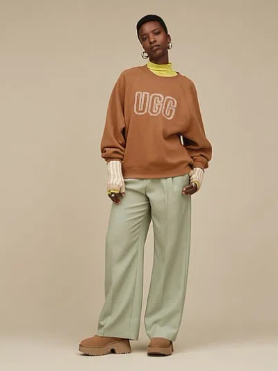 Pink Ugg® Ugg Logo Crewneck In Brown