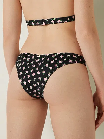 Pink V-front Itsy Bikini Bottom In Black