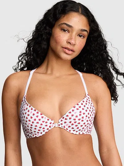 Pink Wear Everywhere Everywhere™ Front-close Lightly Lined Full Coverage Strappy T-shirt Bra In White