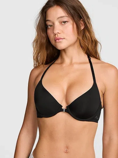 Pink Wear Everywhere Everywhere™ Front-close Lightly Lined Full Coverage T-shirt Bra In Black
