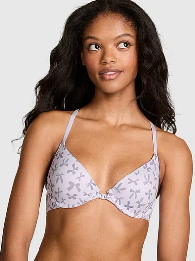 Pink Wear Everywhere Front-close Lightly Lined Full Coverage T-shirt Bra In Animal Print