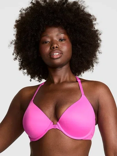 Pink Wear Everywhere Front-close Lightly Lined Full Coverage T-shirt Bra In Purple