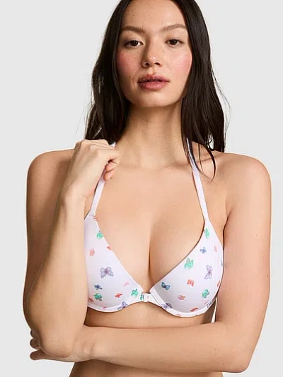 Pink Wear Everywhere Front-close Push-up Bra In White