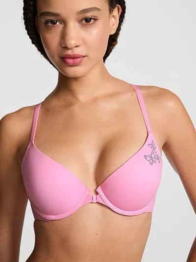 Pink Wear Everywhere Front-close Push-up Bra In