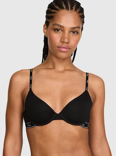 Pink Wear Everywhere Lightly Lined Demi Bra In Black