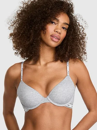 Pink Wear Everywhere Lightly Lined Demi Bra In Gray