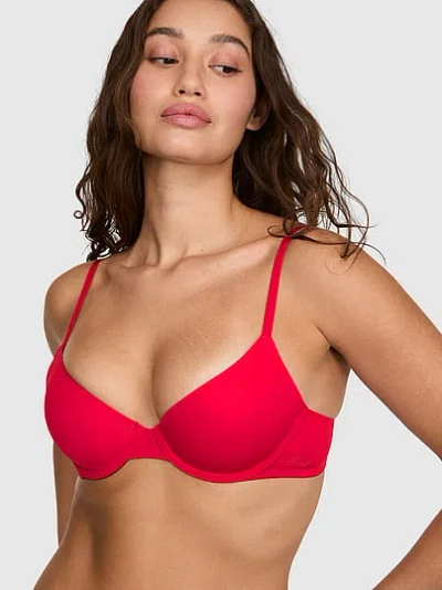 Pink Wear Everywhere Lightly Lined Demi Bra In Red