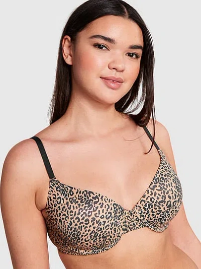 Pink Wear Everywhere Lightly Lined Full Coverage T-shirt Bra In Animal Print