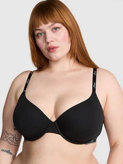 Pink Wear Everywhere Lightly Lined Full Coverage T-shirt Bra In Black