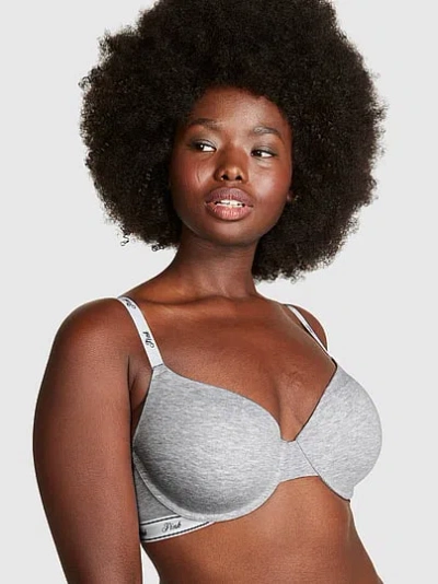 Pink Wear Everywhere Lightly Lined Full Coverage T-shirt Bra In Gray