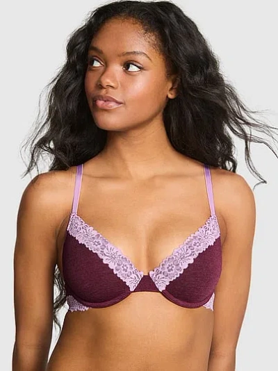 Pink Wear Everywhere Lightly Lined Full Coverage T-shirt Bra In Burgundy