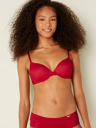 Pink Wear Everywhere Lightly Lined T-shirt Bra In Burgundy