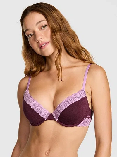 Pink Wear Everywhere Push-up Bra In Burgundy
