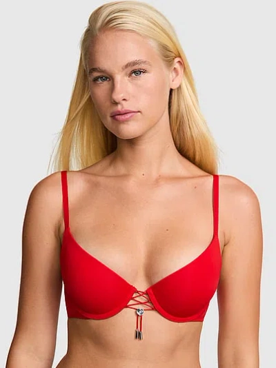 Pink Wear Everywhere™ Totally Lifted Adjustable Push-up Bra In Red