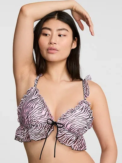 Pink Wink Grw ™ Front-tie Triangle Bralette In Multi