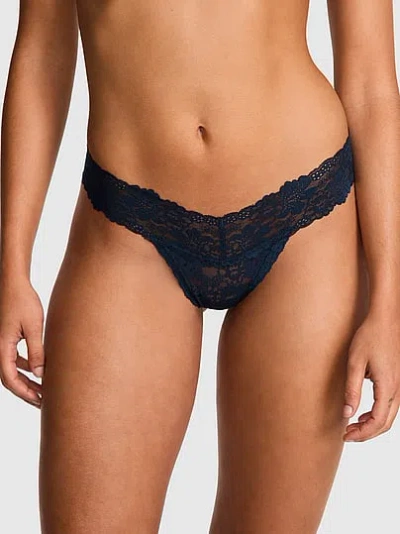 Pink Wink™ Lace Thong Panty In Blue