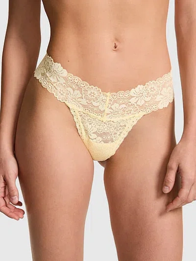 Pink Wink™ Lace Thong Panty In Brown