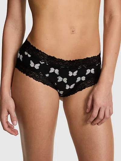 Pink Wink™ Lace-trim Cheeky Panty In Black