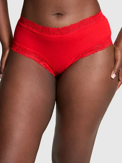 Pink Wink™ Lace-trim Cheeky Panty In Red