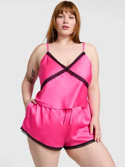 Pink Wink™ Lace-trim Tank & Shorts Set In