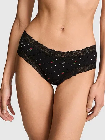 Pink Wink™ Lace-trim Cheeky Panty In Black
