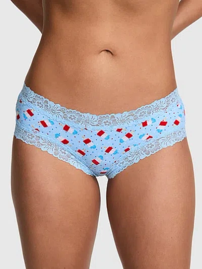 Pink Wink™ Lace-trim Cheeky Panty In Blue