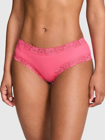 Pink Wink™ Lace-trim Cheeky Panty In Black