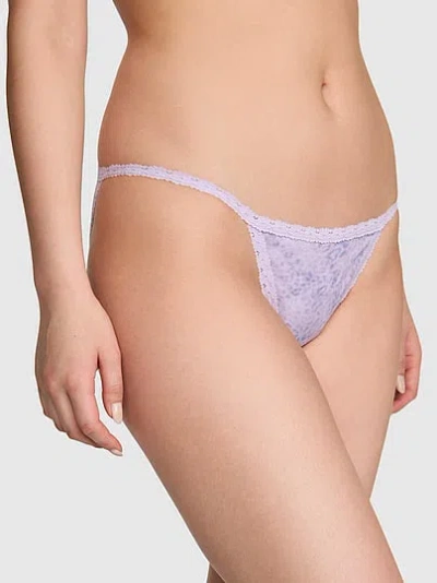 Pink Wink™ Lace-trim String Bikini Panty In Purple