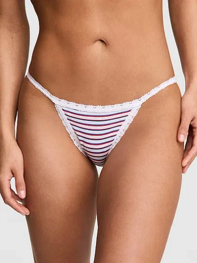 Pink Wink™ Lace-trim String Bikini Panty In White