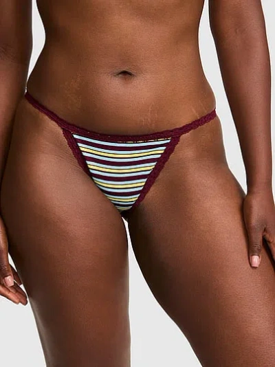 Pink Wink™ Lace-trim String Bikini Panty In Animal Print
