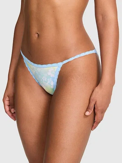 Pink Wink™ Lace-trim String Bikini Panty In Green