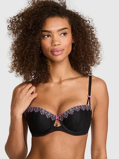 Pink Wink™ Push-up Balconette Bra In Black