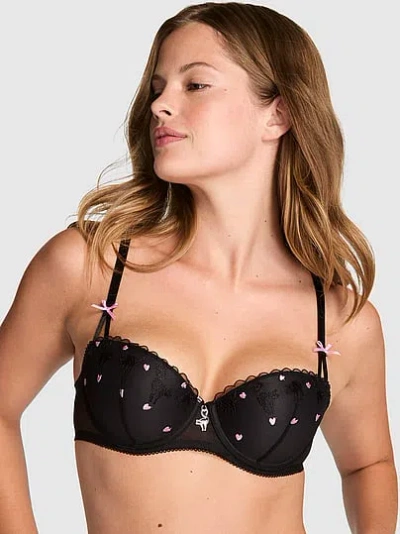Pink Wink™ Push-up Balconette Bra In Black