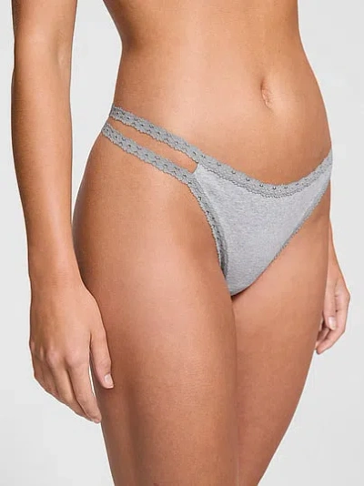 Pink Wink™ Strappy Thong Panty In Gray