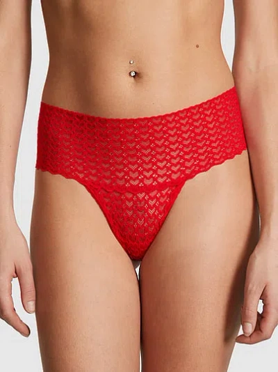 Pink Wink™ Wide-waist Thong Panty In Red