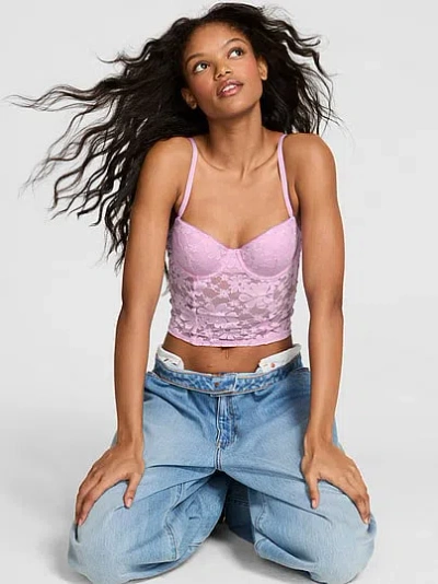 Pink Wink Wink™ Lightly Lined Balconette Corset Top In Purple