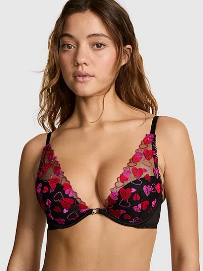 Pink Wink Wink™ Lightly Lined Plunge Bra In Black