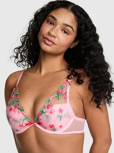 Pink Wink Wink™ Lightly Lined Plunge Bra In Multi